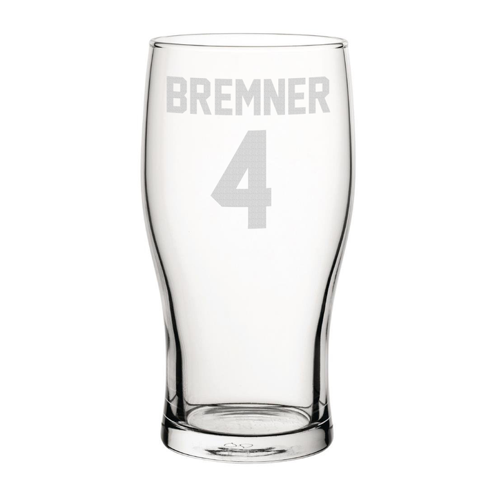 Leeds Bremner 4 Engraved Pint Glass-Engraved-The Terrace Store