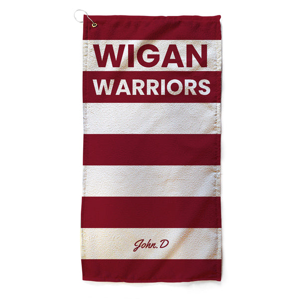 Wigan Warriors Custom Name Stripe Golf Towel
