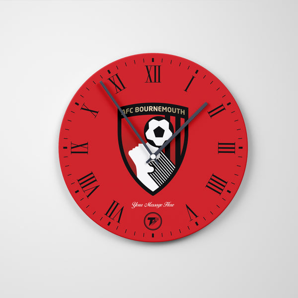 AFC Bournemouth Glass Clock - Customisable