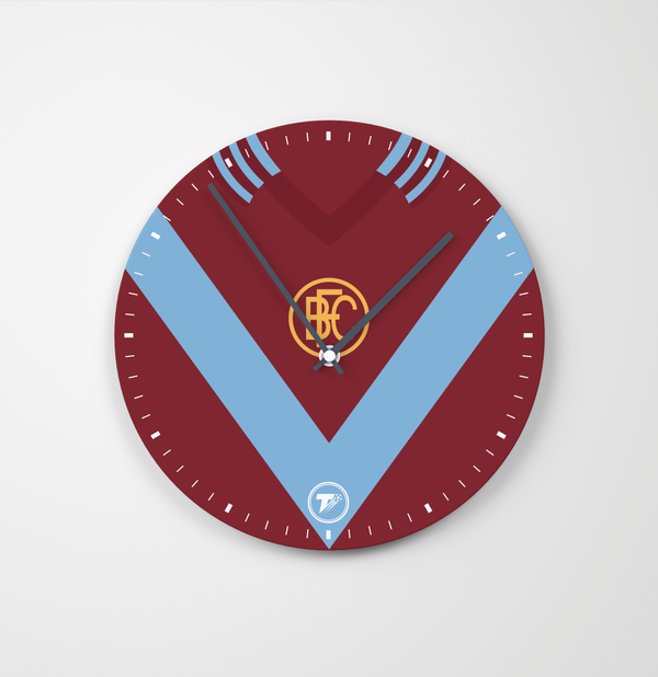 Burnley Retro Chevron Glass Clock