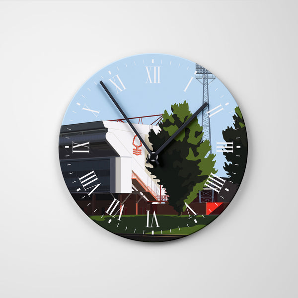 City Ground Illustration Glass Clock
