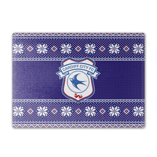 Cardiff City Knitted Christmas Chopping Board