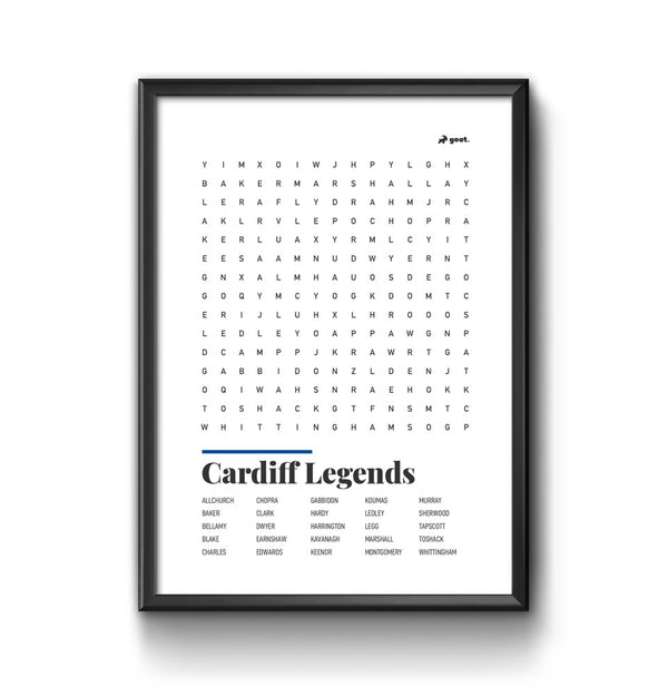 Cardiff GOAT Wordsearch Print