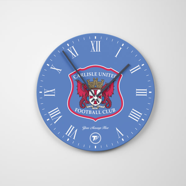 Carlisle United Glass Clock - Customisable