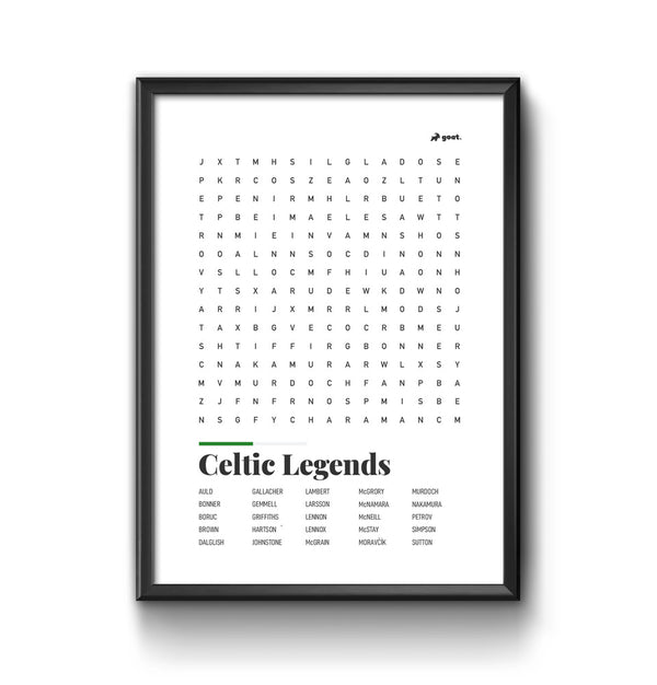 Celtic GOAT Wordsearch Print