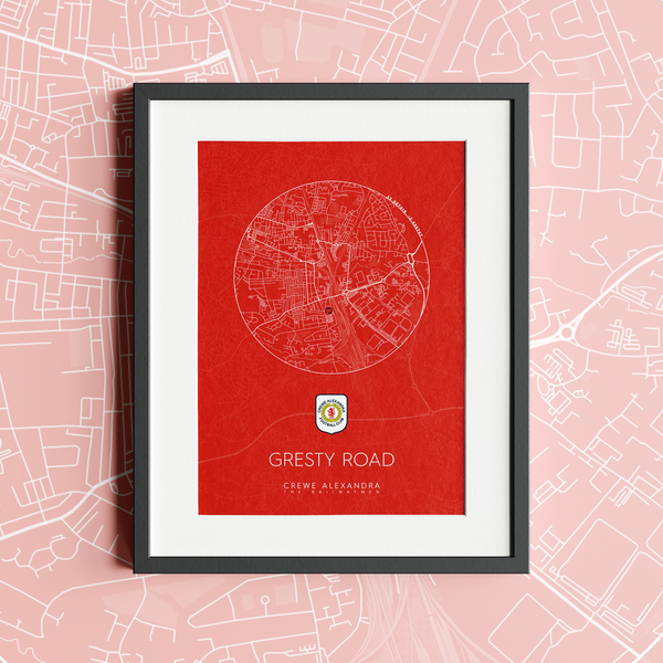 Crewe Alexandra Stadium Map Print