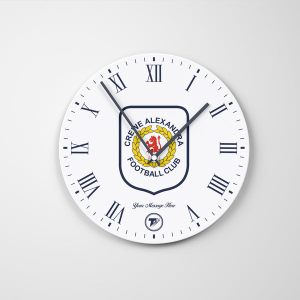 Crewe Alexandra Glass Clock - Customisable