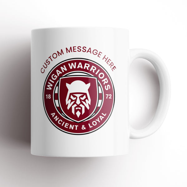 Wigan Warriors Custom Message Crest Mug