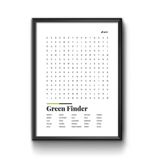 Forest Green GOAT Wordsearch Print