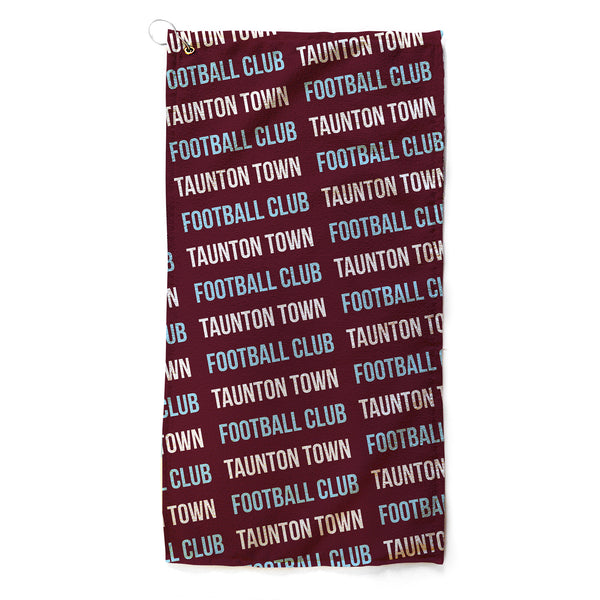 Taunton Town Text Repeat Golf Towel