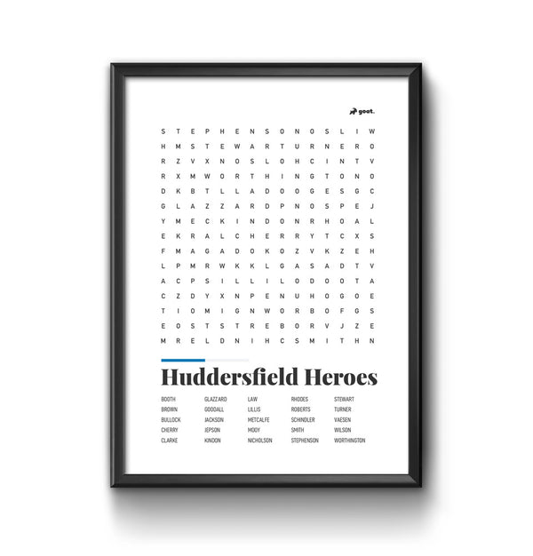 Huddersfield GOAT Wordsearch Print