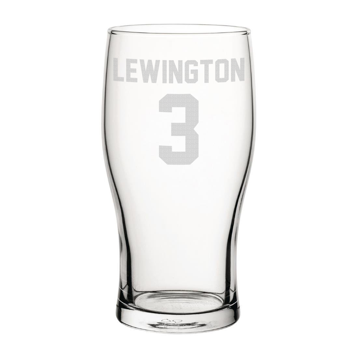 MK Dons Lewington 3 Engraved Pint Glass-Engraved-The Terrace Store