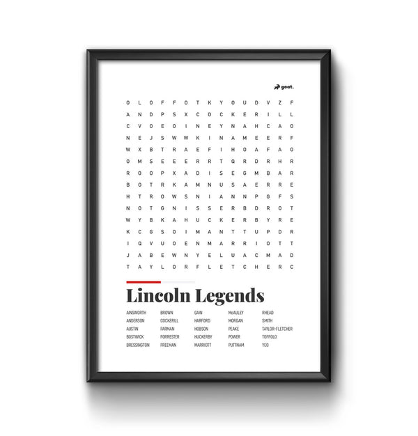 Lincoln GOAT Wordsearch Print