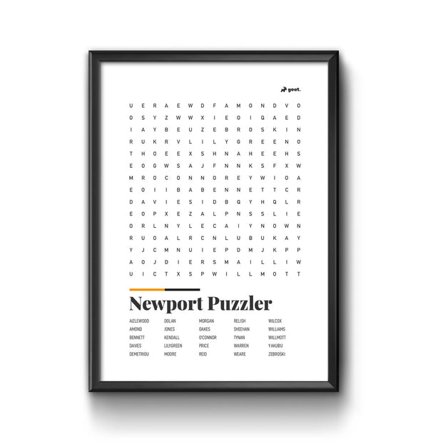 Newport GOAT Wordsearch Print