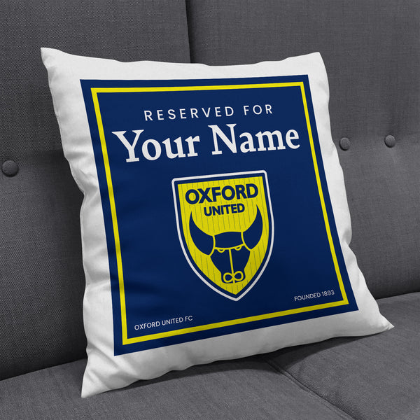 Oxford United Personalised Name Cushion