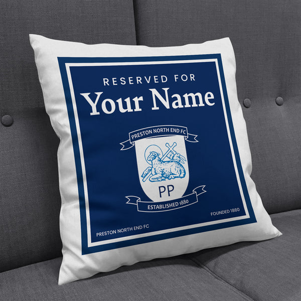 Preston North End Personalised Name Cushion