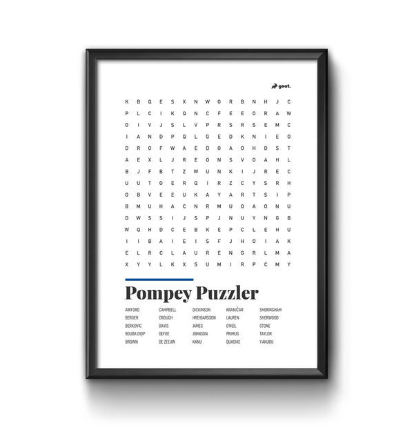 Portsmouth GOAT Wordsearch Print