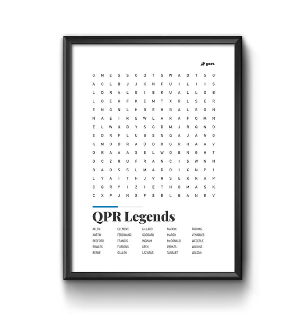 QPR GOAT Wordsearch Print