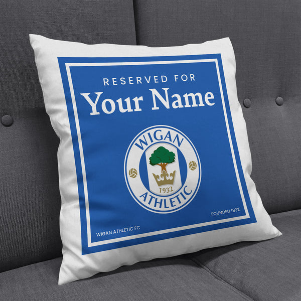 Wigan Athletic Personalised Name Cushion