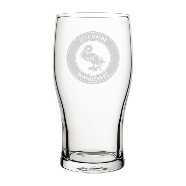 Wycombe Wanderers Crest Engraved Pint Glass