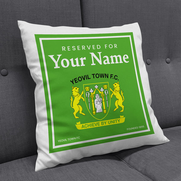 Yeovil Town Personalised Name Cushion