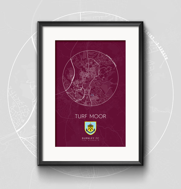 Burnley Stadium Map Print