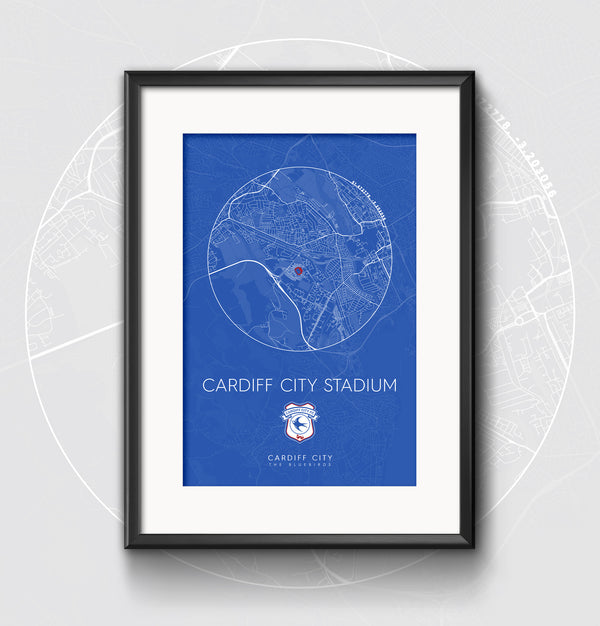 Cardiff City Stadium Map Print