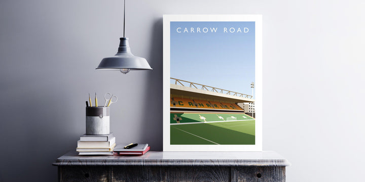 Carrow Road Illustrated Poster-Posters-The Terrace Store