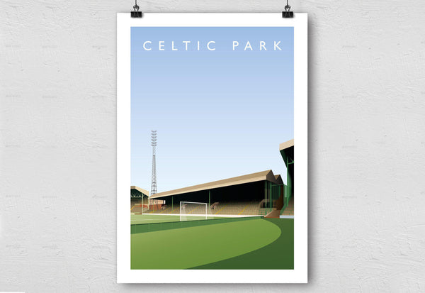 Celtic Park Illustrated Poster-Posters-The Terrace Store