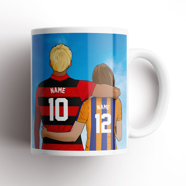 Football Couple Custom Mug
