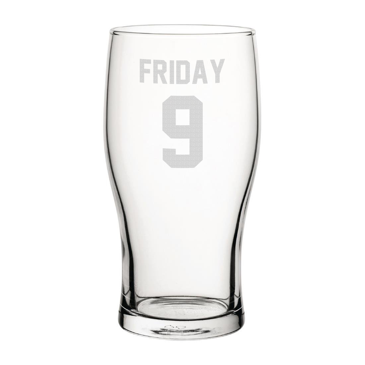 Reading Friday 9 Engraved Pint Glass-Engraved-The Terrace Store