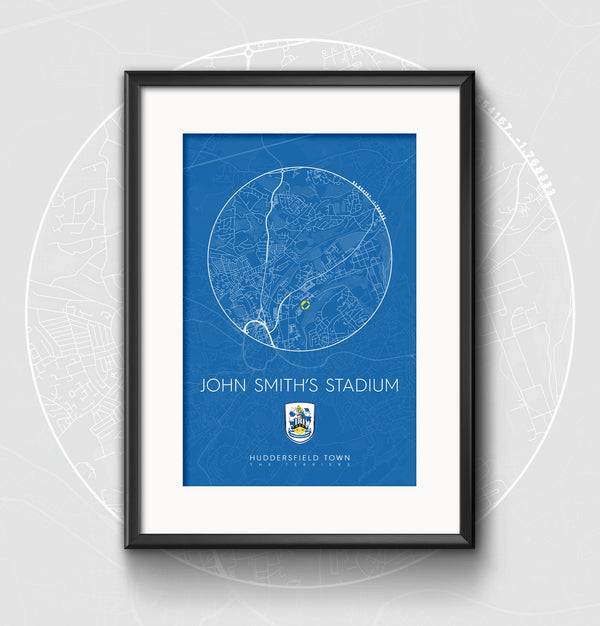 Huddersfield Stadium Map Print