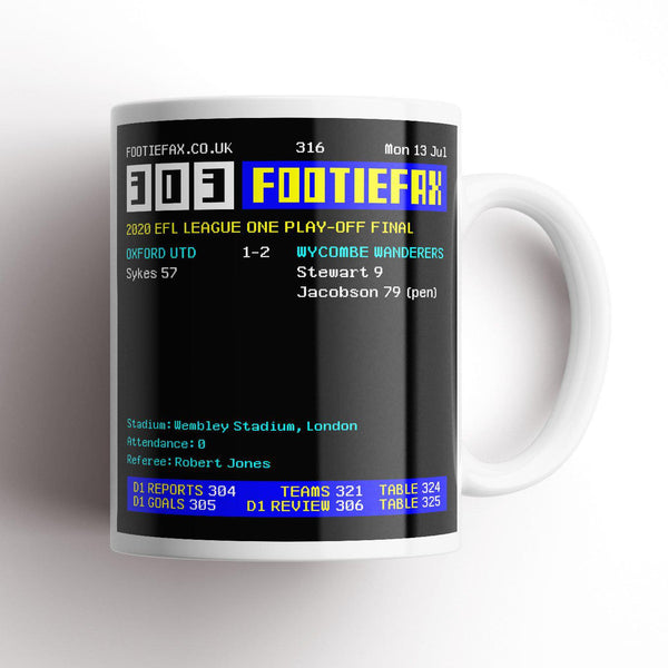 2020 Wycombe Playoff Final Footie Fax Mug