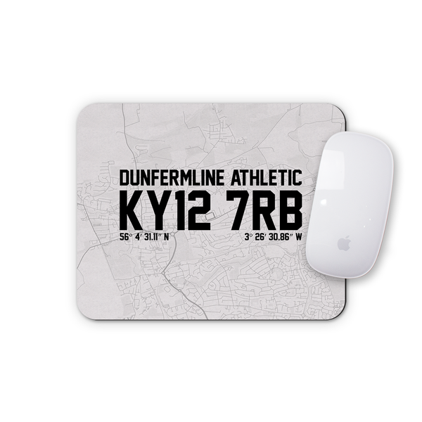 Dunfermline Athletic Map White Mouse Mat