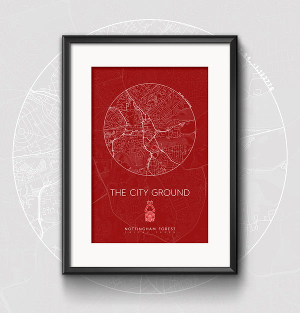 Nottingham Forest Stadium Map Print