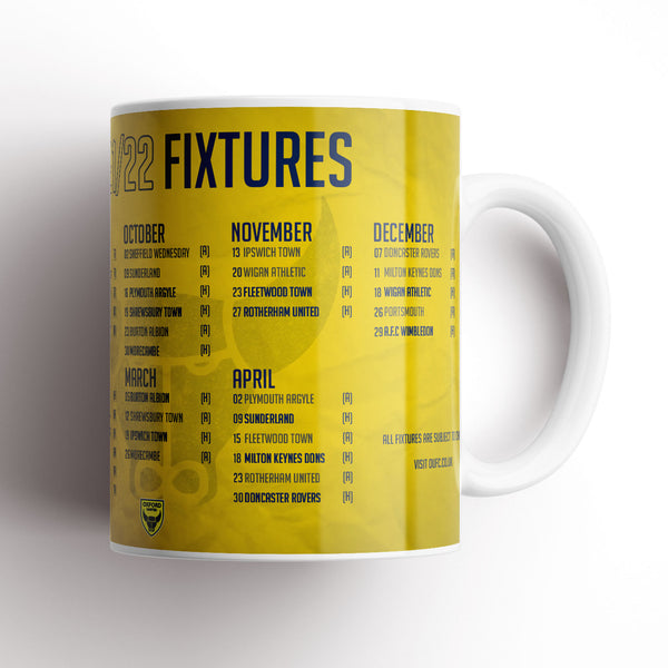 Oxford United 21-22 Fixtures Mug