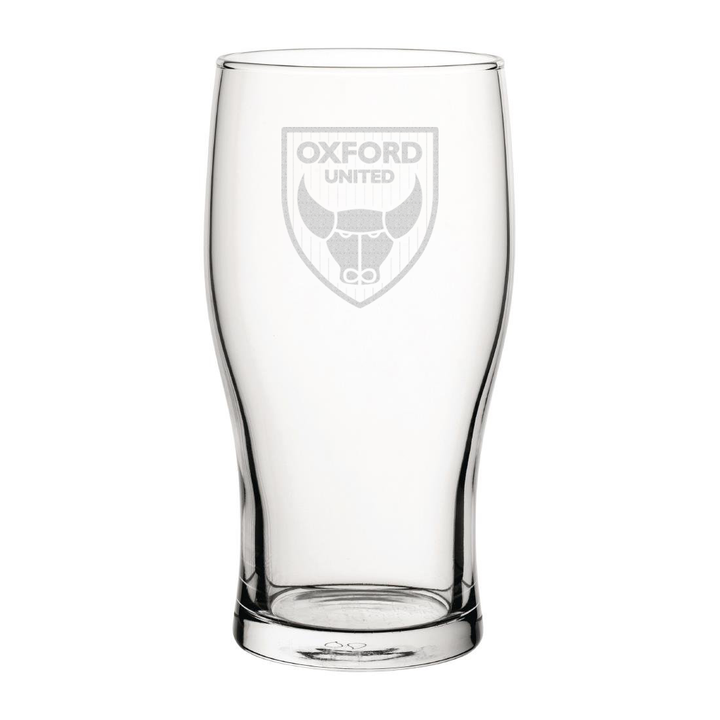 Oxford United Crest Engraved Pint Glass-Engraved-The Terrace Store